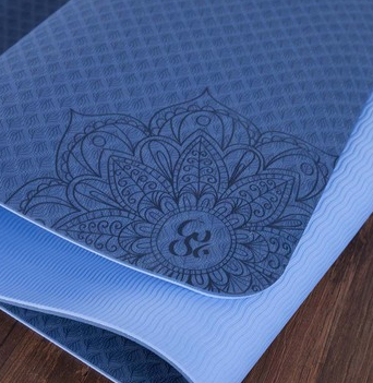 Zweifarbige TPE rutschfeste Yogamatte, Fitnessmatte