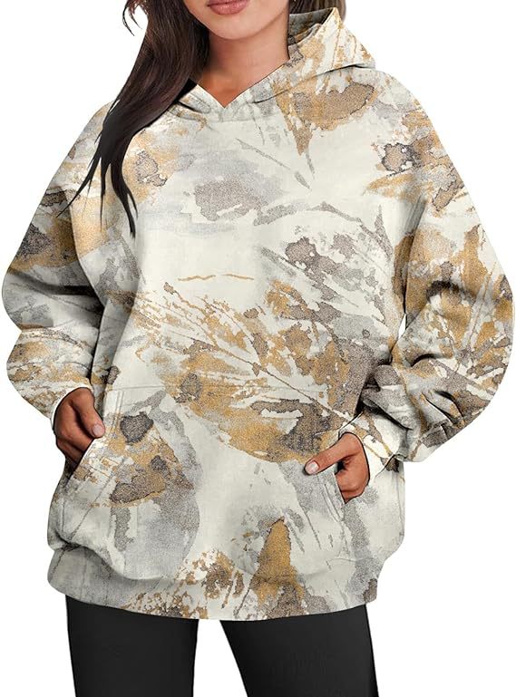 Damen Sports Hoodie mit Tarnmuster(Camouflage) Ahornblattaufdruck