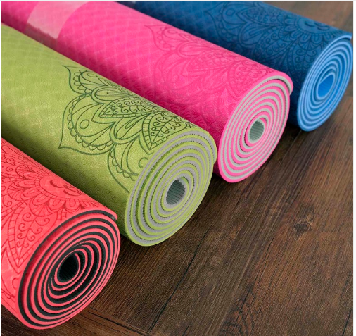 Zweifarbige TPE rutschfeste Yogamatte, Fitnessmatte